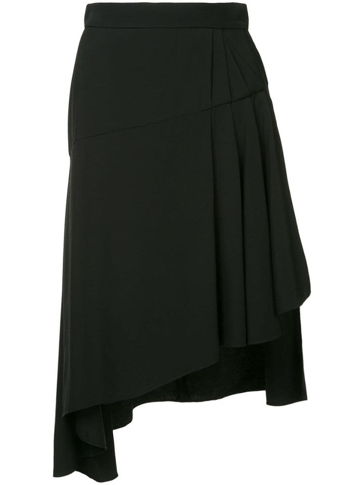 Lanvin Asymmetric Midi Skirt - Black