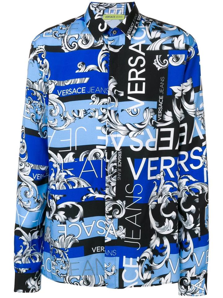 Versace Jeans Logo Print Shirt - Blue