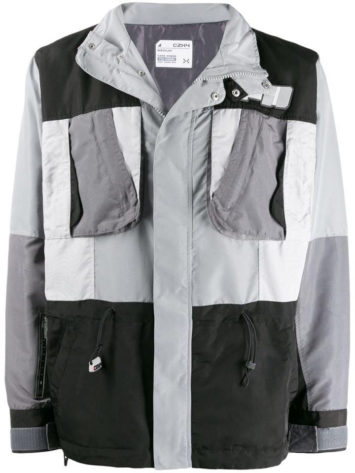 C2h4 Colour-block Jacket - Grey