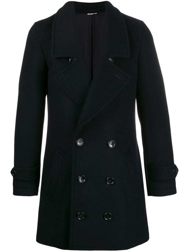 Comme Des Garçons Homme Plus Double-breasted Mid-length Coat - Black