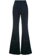 Sonia Rykiel - Super Flared Trousers - Women - Cotton/viscose - 40, Women's, Blue, Cotton/viscose