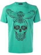 Etro Skull Print T-shirt, Men's, Size: Xl, Green, Cotton