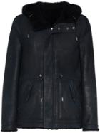 Yves Salomon Reversible Hooded Leather Parka Jacket - Blue