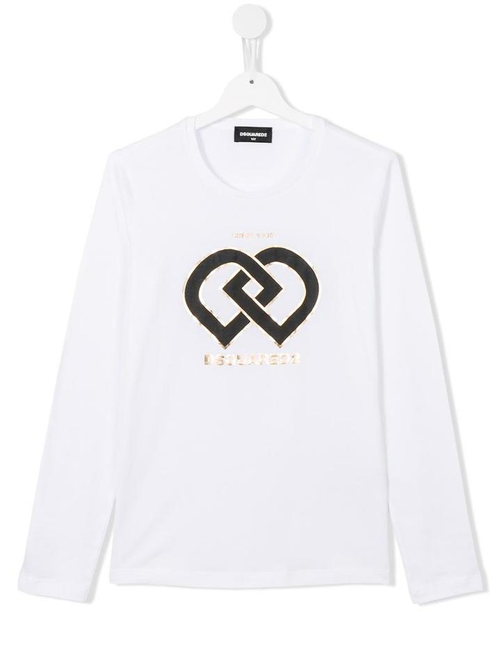 Dsquared2 Kids Dd Logo T-shirt, Girl's, Size: 14 Yrs, White