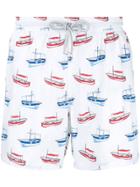 Capricode Boat Print Swim Shorts - White