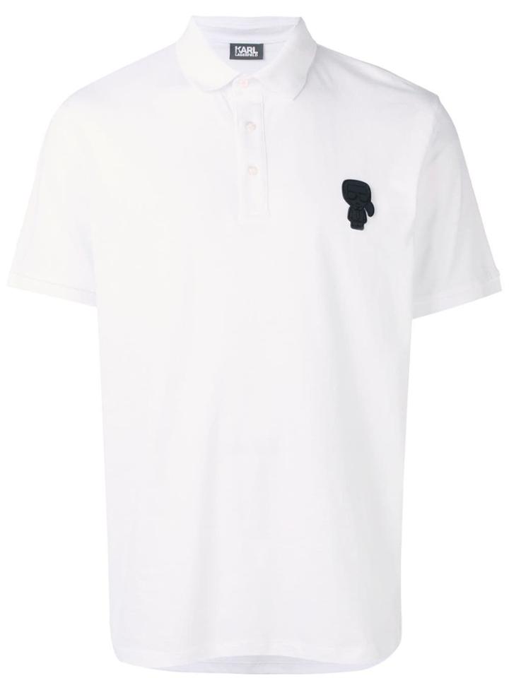 Karl Lagerfeld Logo Polo Shirt - White