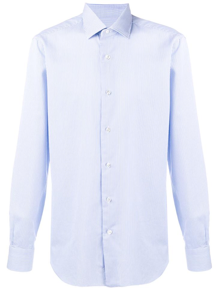 Barba Pinstripe Button-down Shirt - Blue