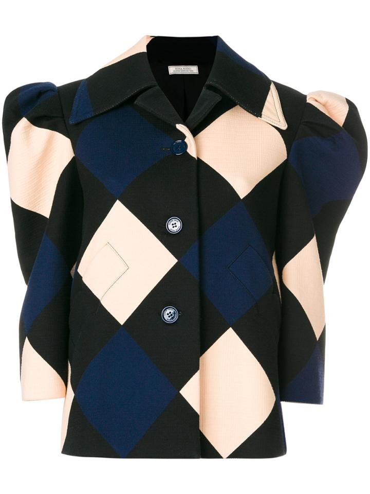 Nina Ricci Structured Diamond Coat - Multicolour