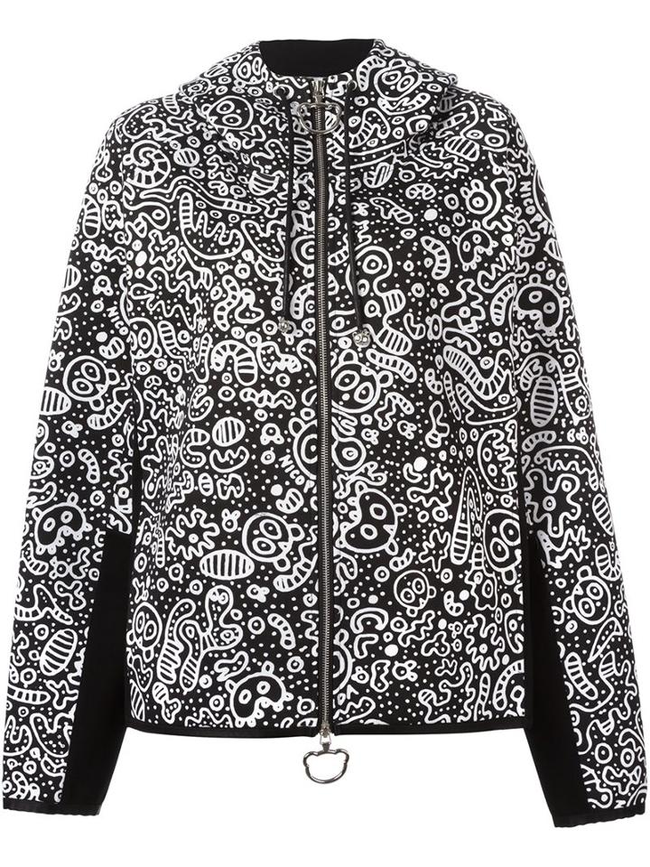 Nicopanda All-over Print Hoodie, Women's, Size: Large, Black, Cotton/polyester