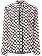 Kenzo Geometric Print Shirt, Women's, Size: 36, White, Silk