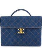 Chanel Vintage Quilted Denim Briefcase