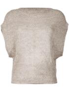 Eleventy - Knit Dolman Sleeve Top - Women - Linen/flax - L, Women's, Nude/neutrals, Linen/flax
