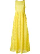 P.a.r.o.s.h. Flower Embellished Long Dress, Women's, Size: Xs, Yellow/orange, Cotton/polyester
