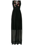 Blugirl Embroidered Rose Gown - Black