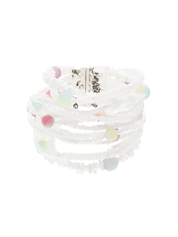 Chanel Pre-owned 1999 Stone Motif Bracelet - White