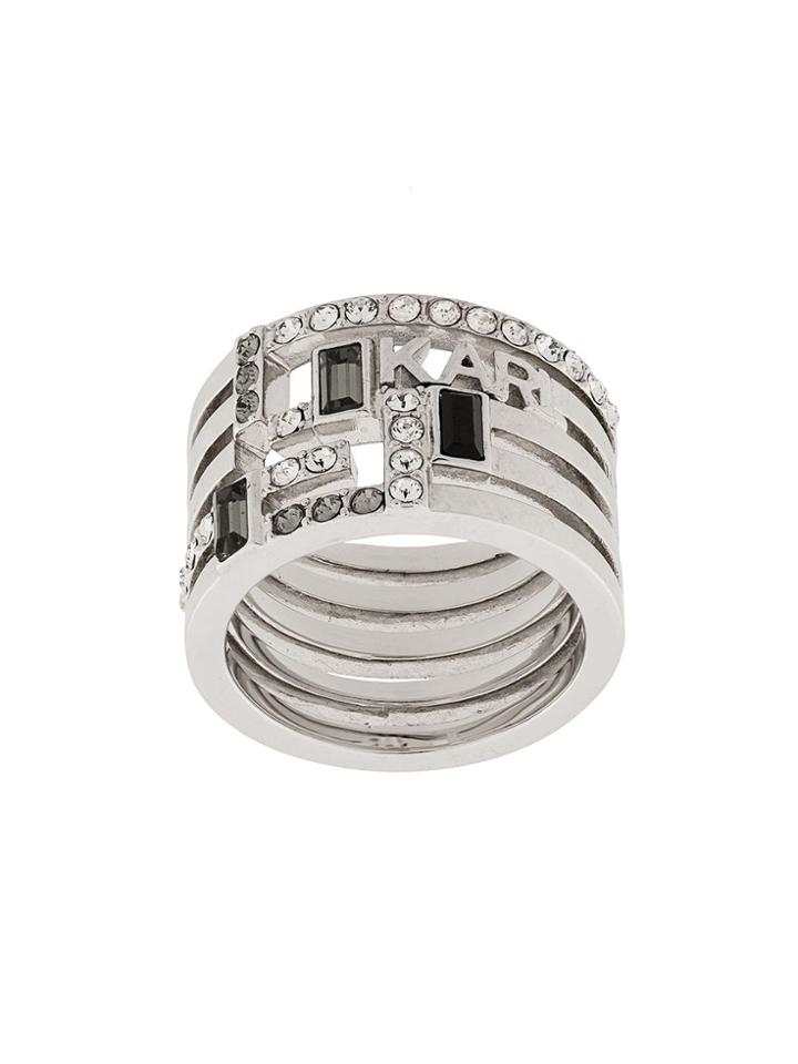 Karl Lagerfeld K/boucle Faux Stack Ring - Silver
