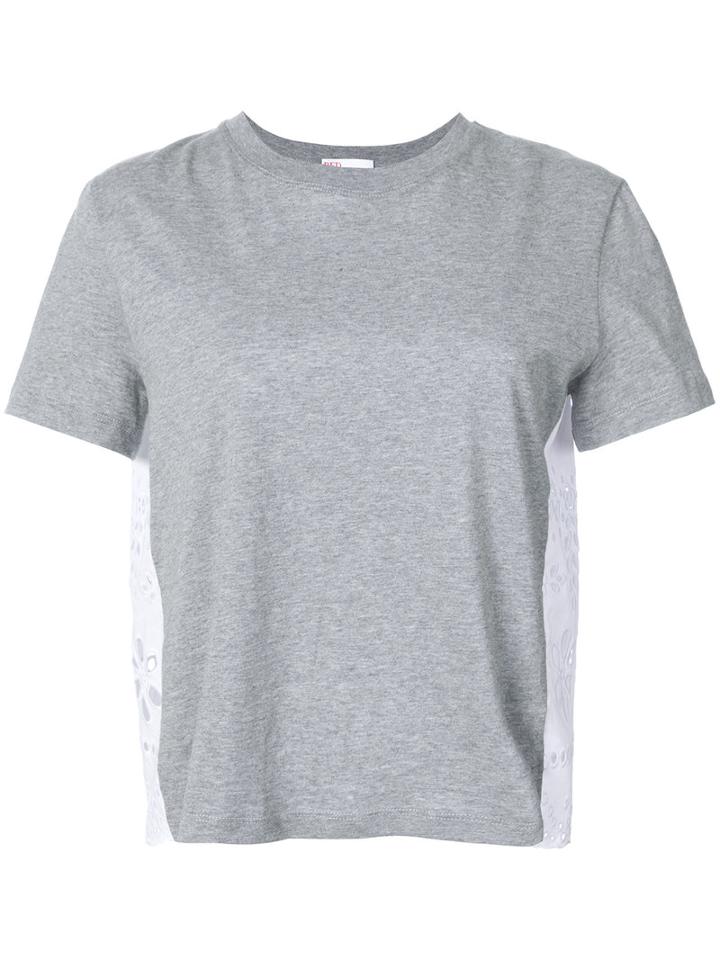 Red Valentino - Embroidered Back T-shirt - Women - Cotton - Xs, Grey, Cotton