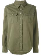 The Seafarer - Herringbone Military Shirt - Women - Cotton - Xs, Green, Cotton
