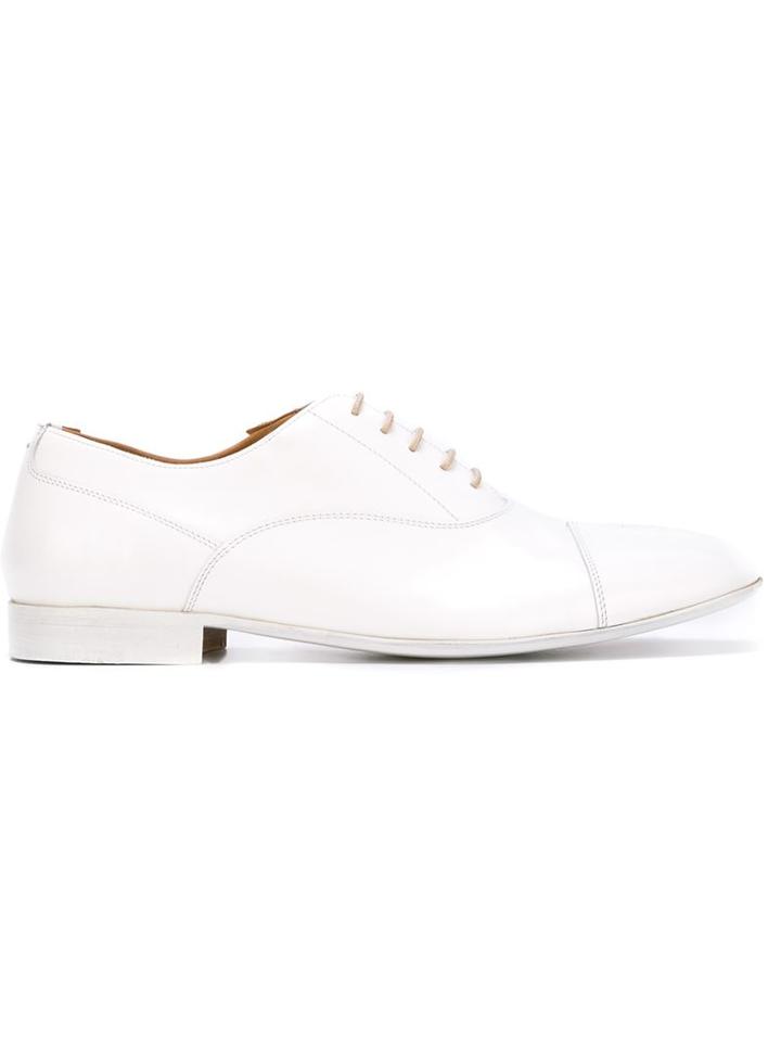 Maison Margiela Sheer Panel Oxford Shoes, Women's, Size: 37, White, Leather/nylon