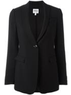 Armani Collezioni Single Breasted Blazer, Women's, Size: 44, Black, Polyester/virgin Wool/spandex/elastane