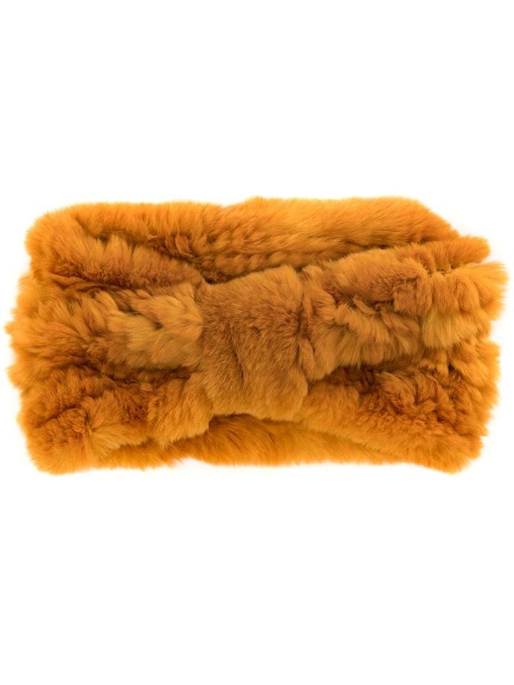 Yves Salomon Rex Furry Headband - Brown