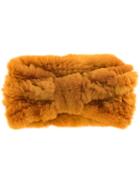 Yves Salomon Rex Furry Headband - Brown