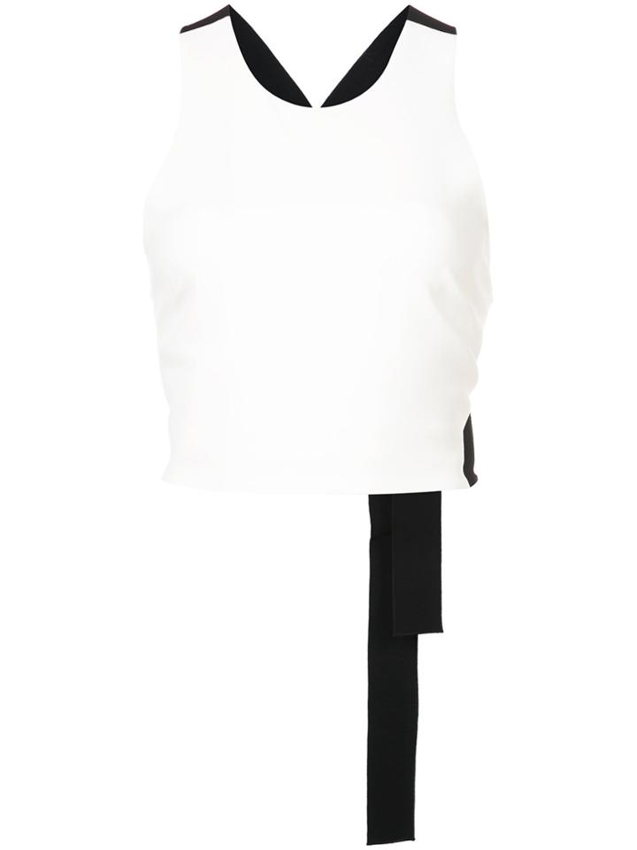 Derek Lam 10 Crosby Cropped Shell With Elastic Back - White