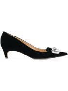 Sergio Rossi Embellished Pointed Toe Pumps - Black