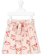 Stella Mccartney Kids - Myrtle Swan Print Skirt - Kids - Viscose - 6 Yrs, Pink/purple
