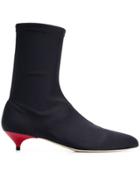 Gia Couture Kitten Heel Sock Boots - Black