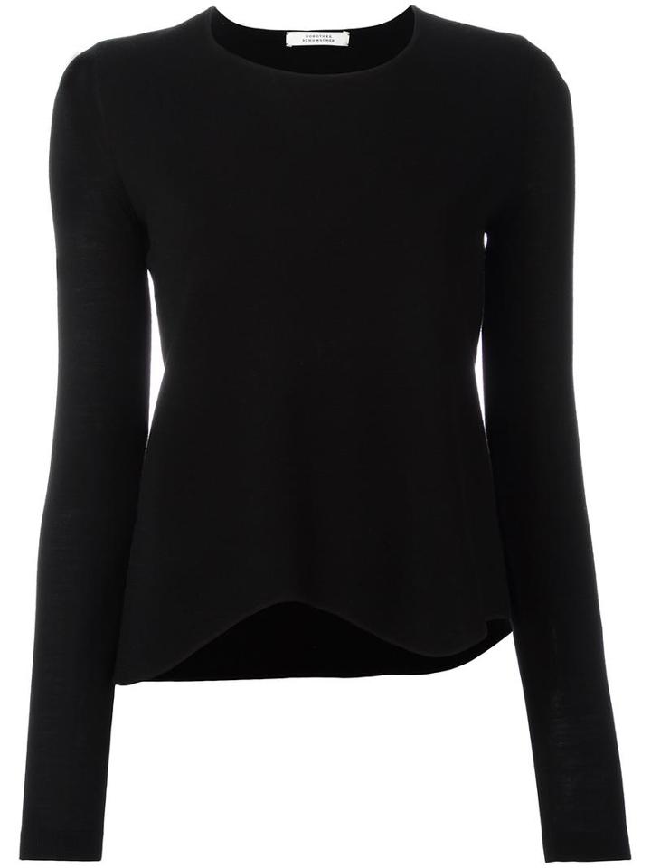 Dorothee Schumacher Asymmetric Hem Jumper, Women's, Size: 4, Black, Virgin Wool