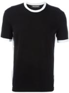 Neil Barrett Contrast Collar T-shirt, Men's, Size: Large, Black, Viscose/nylon
