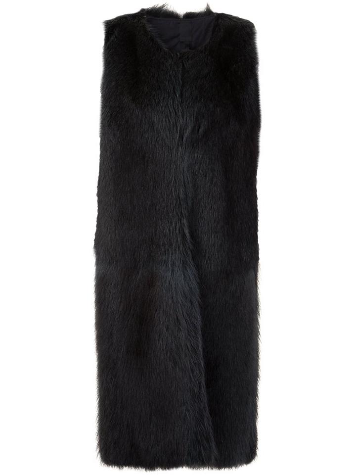 Vera Wang Fur Vest, Women's, Size: 0, Grey, Racoon Fur