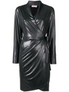 Blanca V-neck Wrap Dress - Metallic