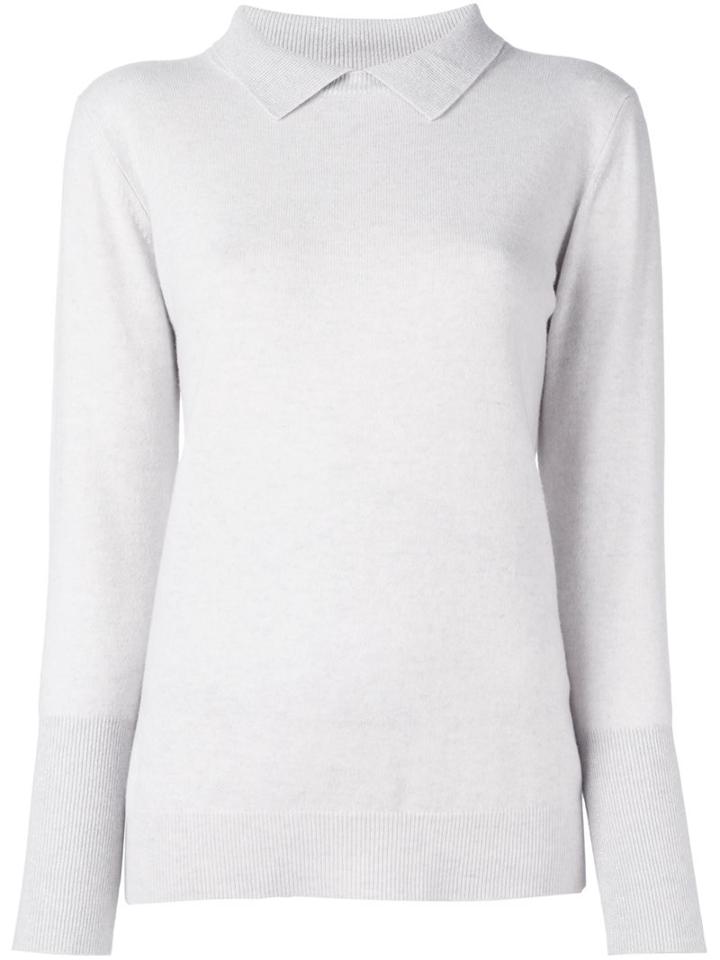 Fabiana Filippi Collared Jumper, Women's, Size: 40, Nude/neutrals, Silk/cashmere/merino