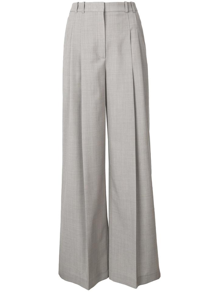 Jil Sander Navy High Waist Tailored Wide Trousers - Grey