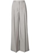 Jil Sander Navy High Waist Tailored Wide Trousers - Grey