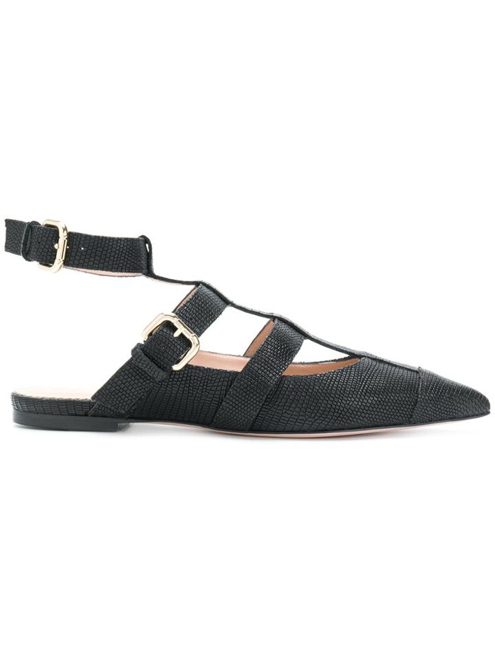 Red Valentino Pixiered Ballerinas - Black