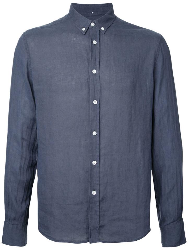Venroy - Button-down Shirt - Men - Linen/flax - M, Grey, Linen/flax
