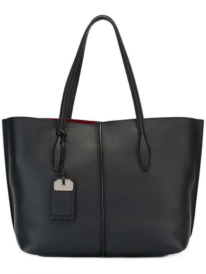 Tod's Paneled Tote Bag, Women's, Black, Leather