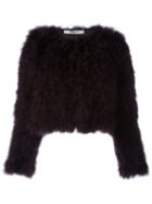 Givenchy Short Turkey Feather Jacket, Women's, Size: 38, Pink/purple, Silk/turkey Feather