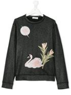 Stella Mccartney Kids - Teen Swan Embroidered Sweatshirt - Kids - Cotton - 16 Yrs, Black