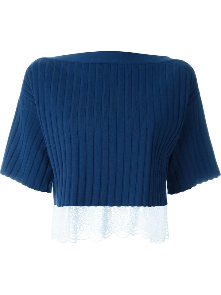 Philosophy Di Lorenzo Serafini Lace Trim Cropped Jumper
