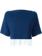 Philosophy Di Lorenzo Serafini Lace Trim Cropped Jumper