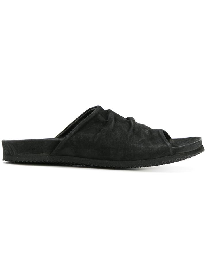 The Last Conspiracy Creased Open-toe Sandals - Black