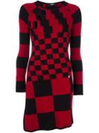 Versus Multi Checked Dress, Women's, Size: 36, Red, Polyamide/viscose