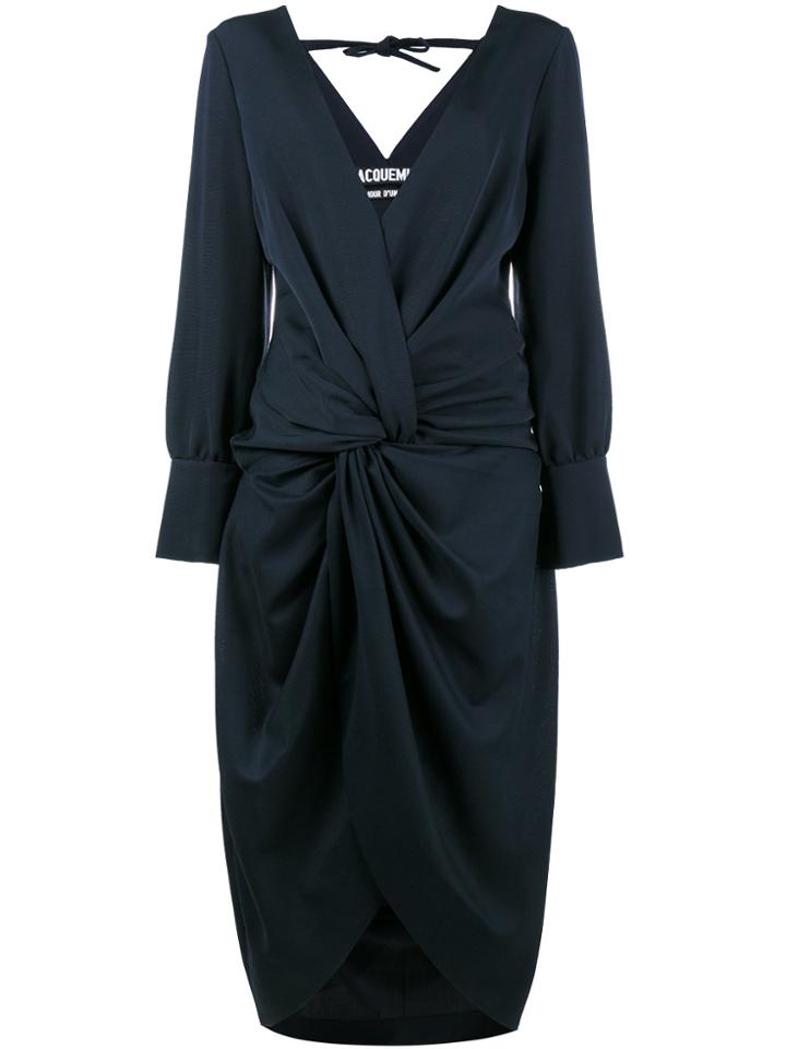 Jacquemus La Robe Fleur V-neck Dress - Blue