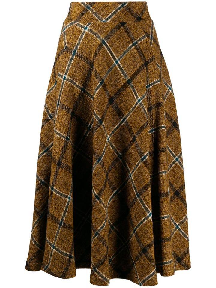 Roberto Collina Check Pattern Skirt - Brown