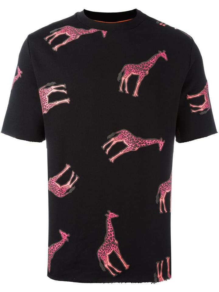Ps By Paul Smith Giraffe Print T-shirt, Men's, Size: Medium, Black, Cotton