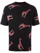 Ps By Paul Smith Giraffe Print T-shirt, Men's, Size: Medium, Black, Cotton